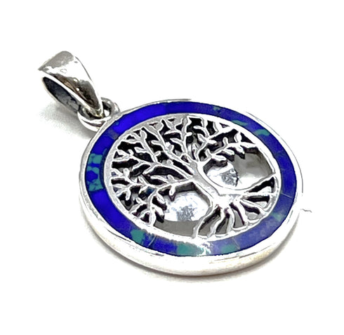 Sterling Silver with Stone of Israel Tree of Life Pendant